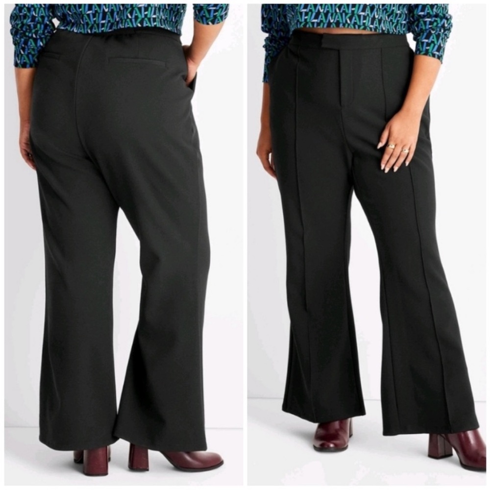Future collective Kahlana Barfield Women's Black Flared Pants size 24w/26w